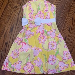 Lilly Pulitzer Yellow Strapless Dress Size 00